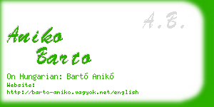 aniko barto business card