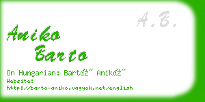 aniko barto business card